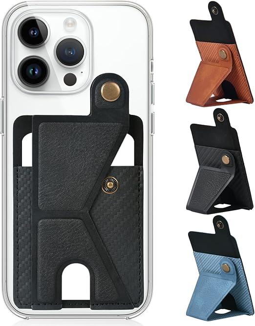 TBWSOCE 3 packs, Adhesive phone wallet, Leather phone card