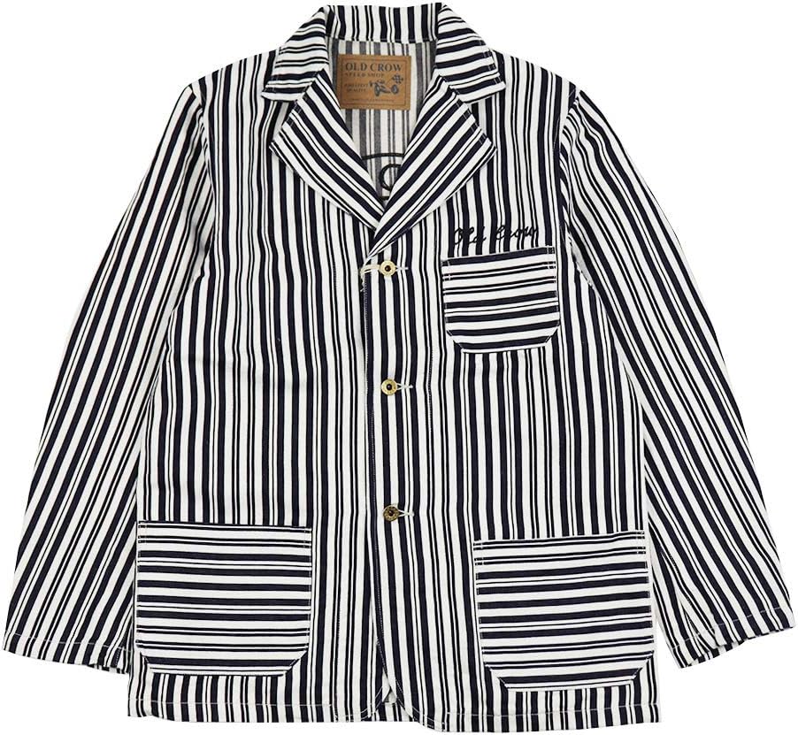 OLD CROW ストライプカバーオール Amazon | [OLD CROW] オールドクロウ インディゴデニム ヒッコリー