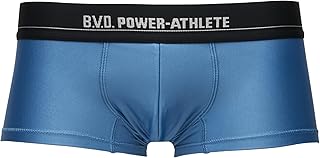 [ビー・ブイ・ディ] インナーボトムス POWER-ATHLETE パワーアスリート ローライズボクサーパンツ 厚手 吸水速乾 スポーツアンダーウェア メンズ ブルーグレー