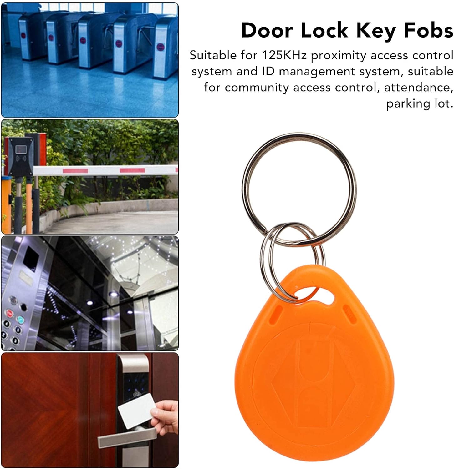 100 Pcs Door Lock Key Fobs 125KHz Smart Contactless Proximity ID Card Access Control Tag Read Only ()