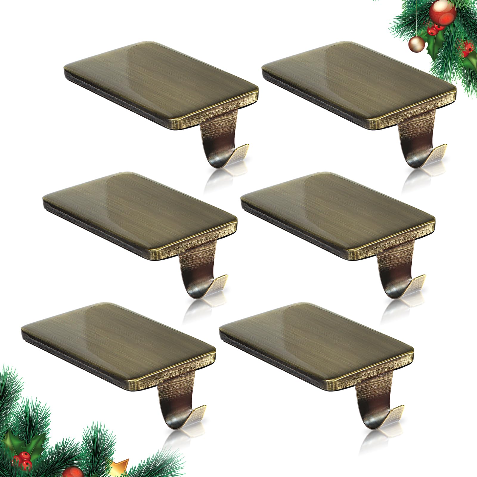 HMASYO Christmas Stocking Holders for Mantle, Set of 6 Bronze Heavy Duty