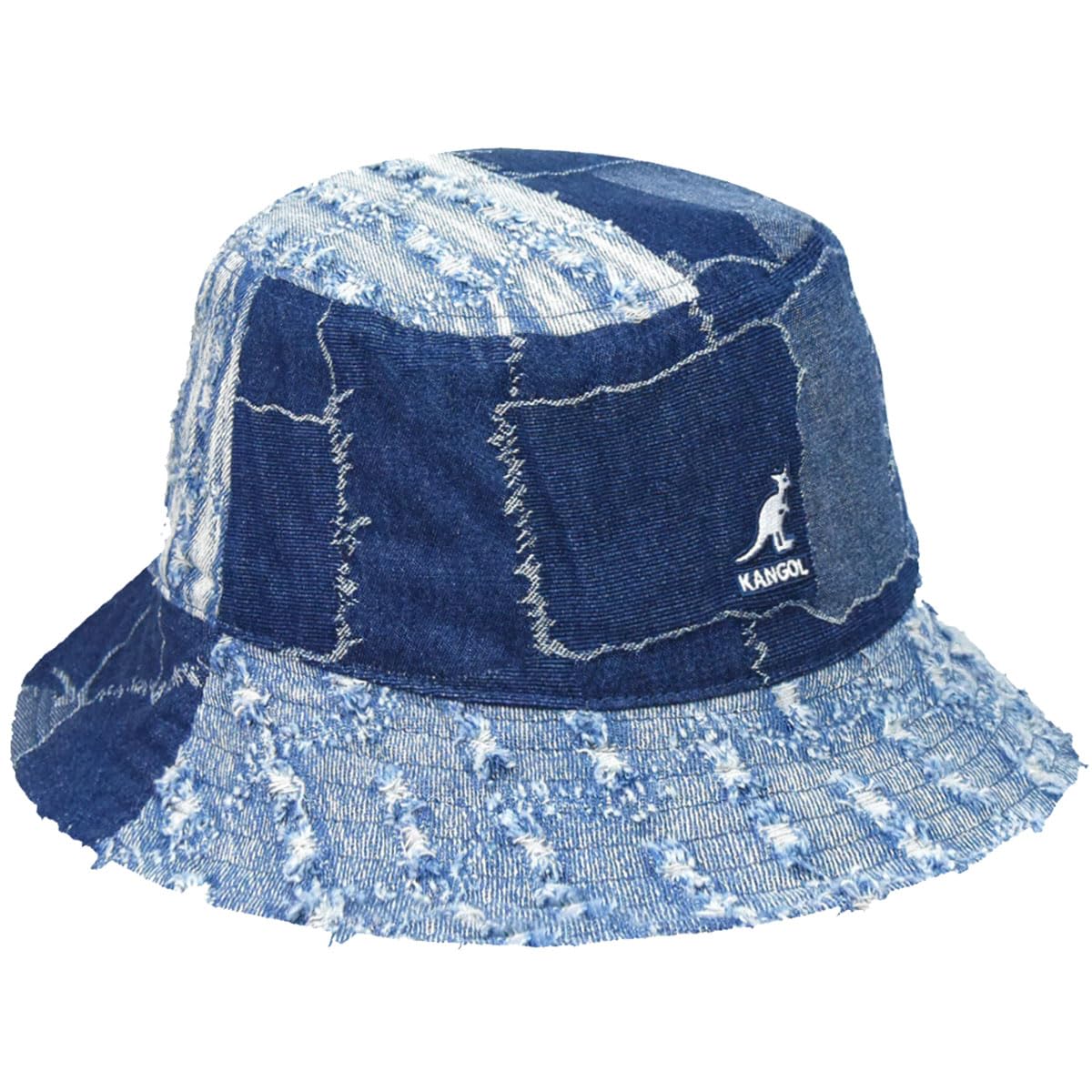 Kangol Cappello da Pescatore Denim Mashup Donna/Uomo - Sole Estivo di Tessuto Estate Primavera/Estate
