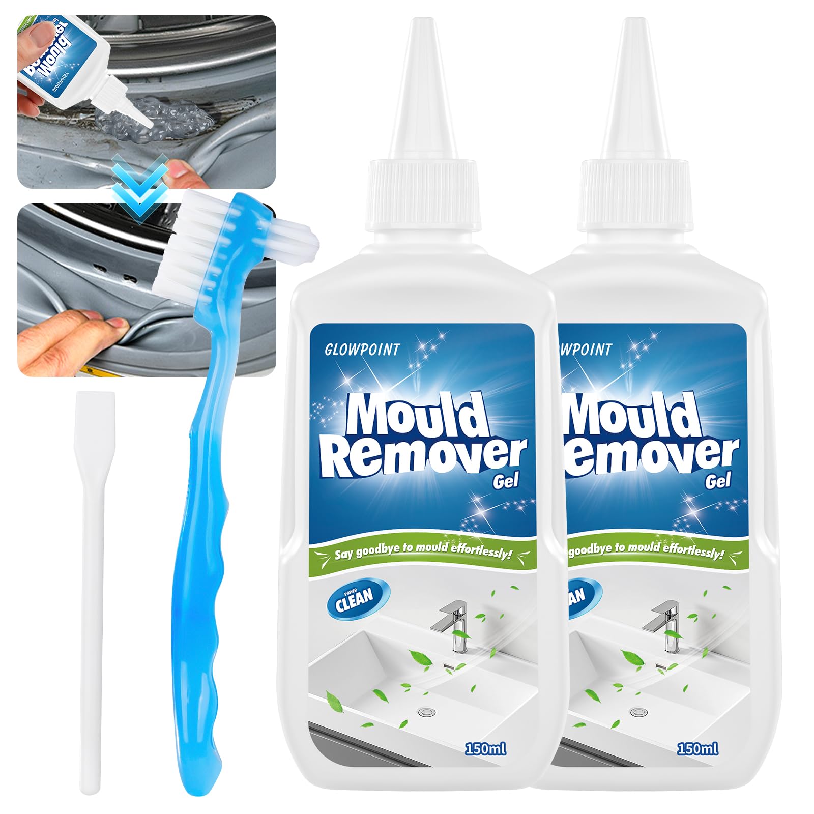 Mould Remover Gel, Large Capacity 150ML Black Mould & Mildew Remover, Deep Cleaner for Washing Machine, Bathroom, Kitchen Sink, Tile & Grout — view 8