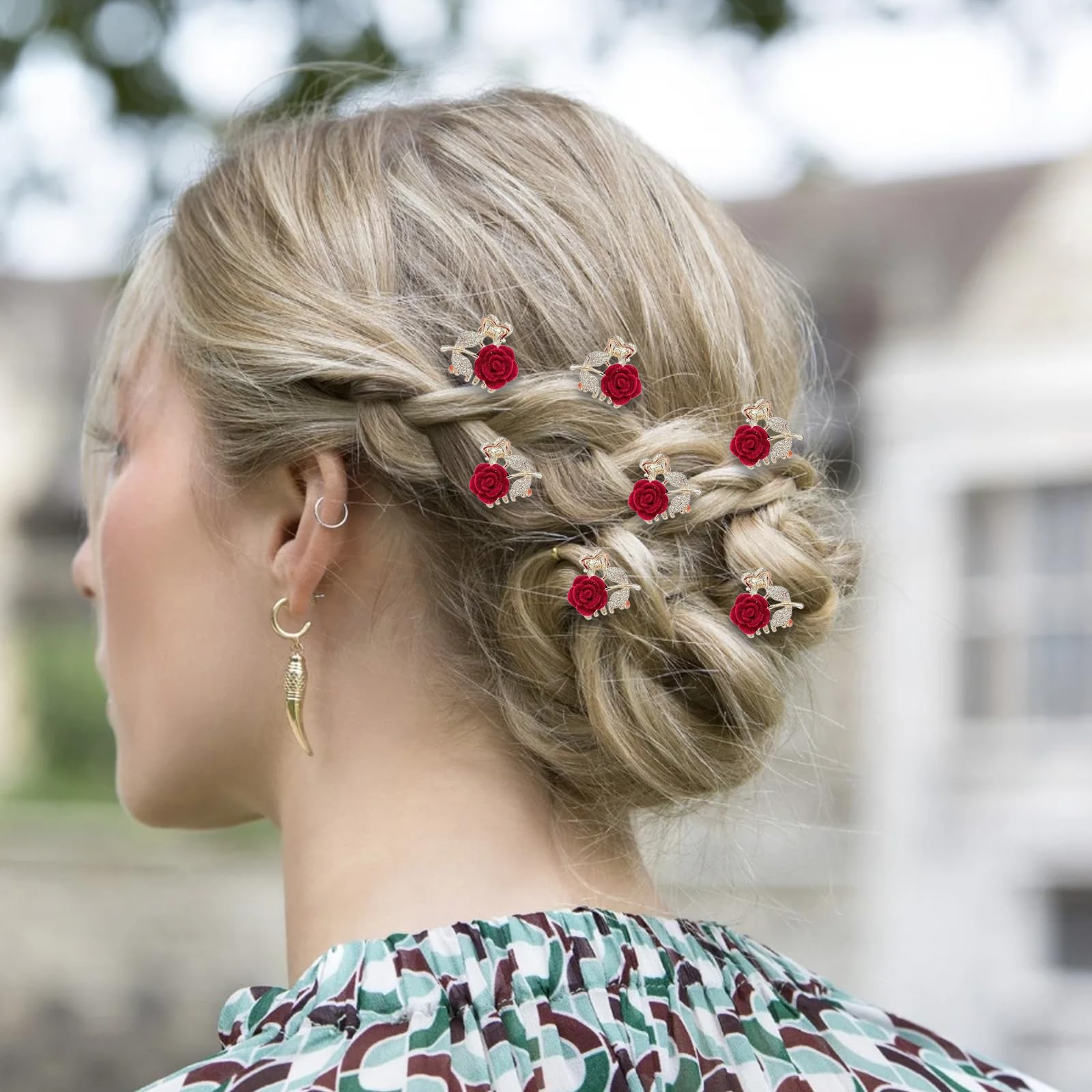 6 PCS Mini Dazzling Metal Rhinestone Flower Claw/Jaw Hair Clip 12 Pcs Mini Hair Claw Clip Small Rhinestone Hair Clips For Women main image 2
