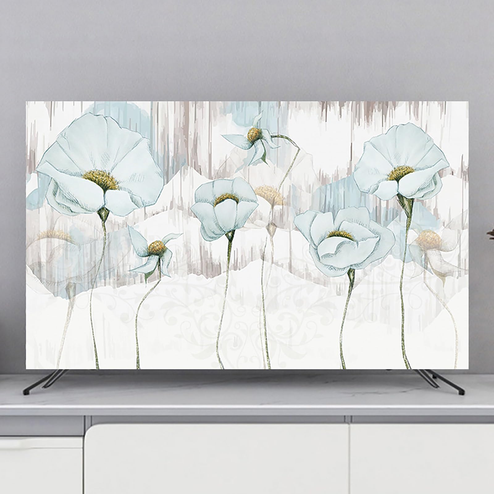 Simple Modern Style Tv Cover, Cloth Modern Art Wall-Mounted Dustproof TV Screen Protector Dust Proof Cover, Liquid Crystal Display Protective Case Dustproof(Color:Color1,Size:40-43inch)