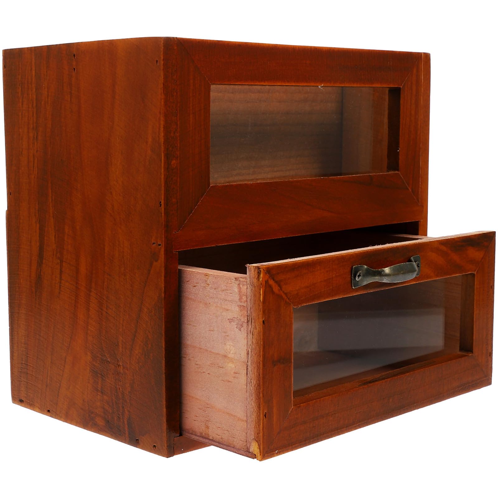 Toyvian Gabinete de Almacenamiento de Escritorio Vintage de Madera Compartimentos Múltiples para Maquillaje, Organizador Pequeño de Mesa para Oficina y Joyero Decorativo, Resistente