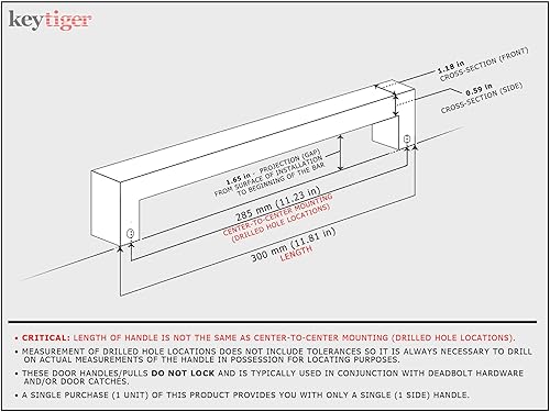 Miniatura 2 de Manija de puerta delantera de acero inoxidable de 12 pulgadas, acabado cromado pulido, tirador de puerta moderno externo para puertas comerciales de