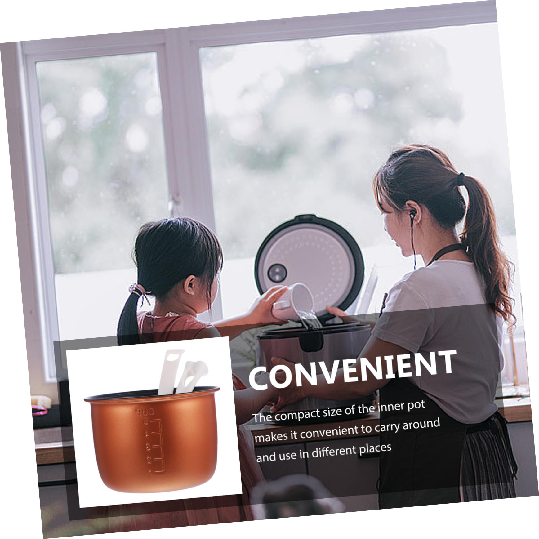 Cabilock Doublure Antiadhésive en Alliage D'aluminium 1,2l Cuiseur à Riz pour Plusieurs Styles Pot Intérieur de Remplacement Polyvalent Facile à Nettoyer Cuisine Domestique
