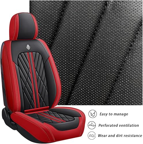 Miniatura 3 de Funda de asiento de automóvil para Ford Maverick 2022-2023, 2 asientos, de piel napa, impermeable, antideslizante, compatible con bolsa de aire,