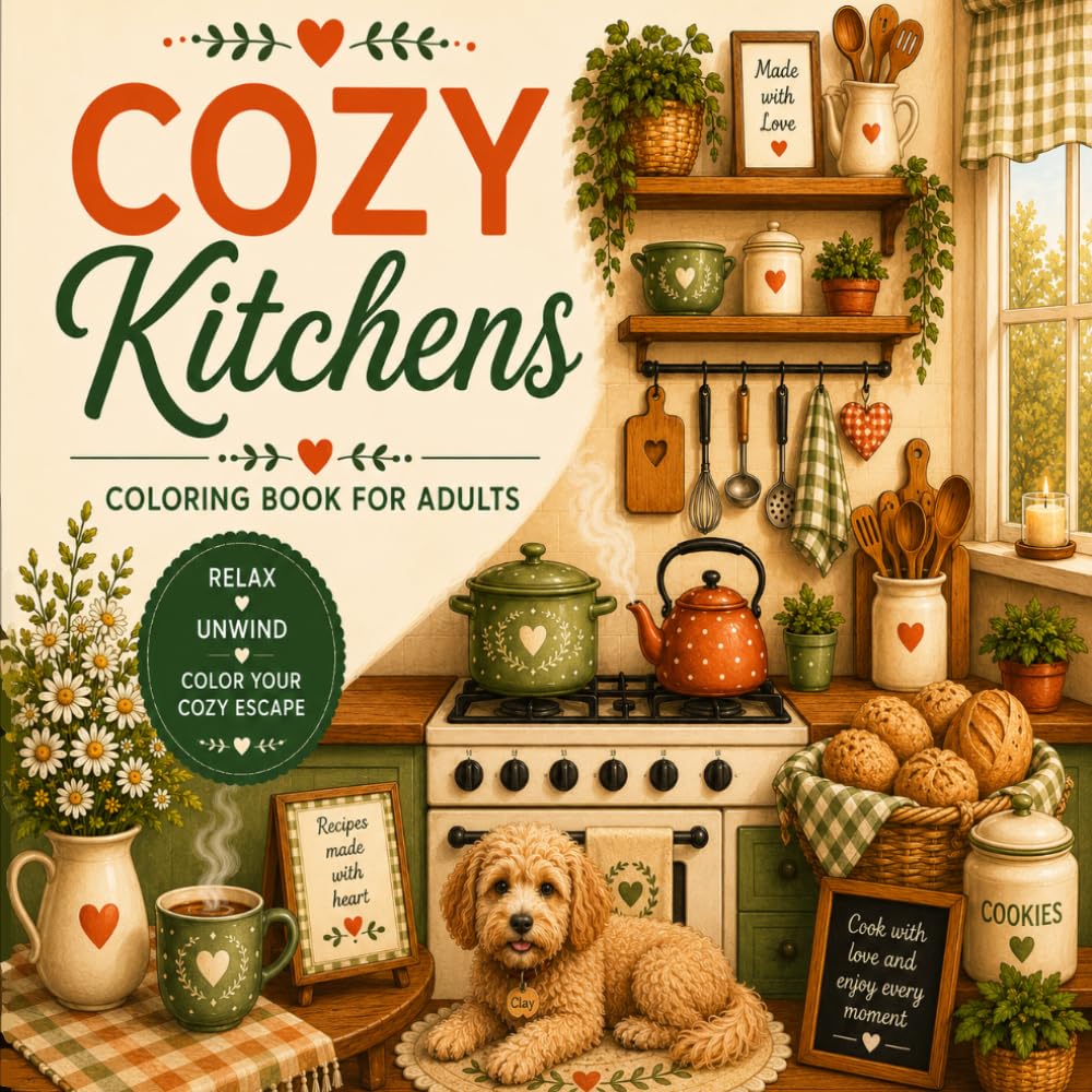 Cozy Kitchens Coloring Book for Adults: Relax, Unwind and Color your Cozy Escape (Cozy Girl)