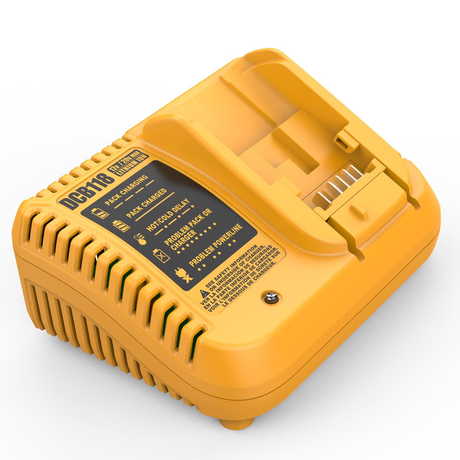 Cargador de batería rápido DCB118, compatible con Dewalt 12V/20V MAX, DCB112, DCB101, DCB105, DCB115, DCB107, DCB120, DCB127, DCB206, DCB205, DCB204, DCB203