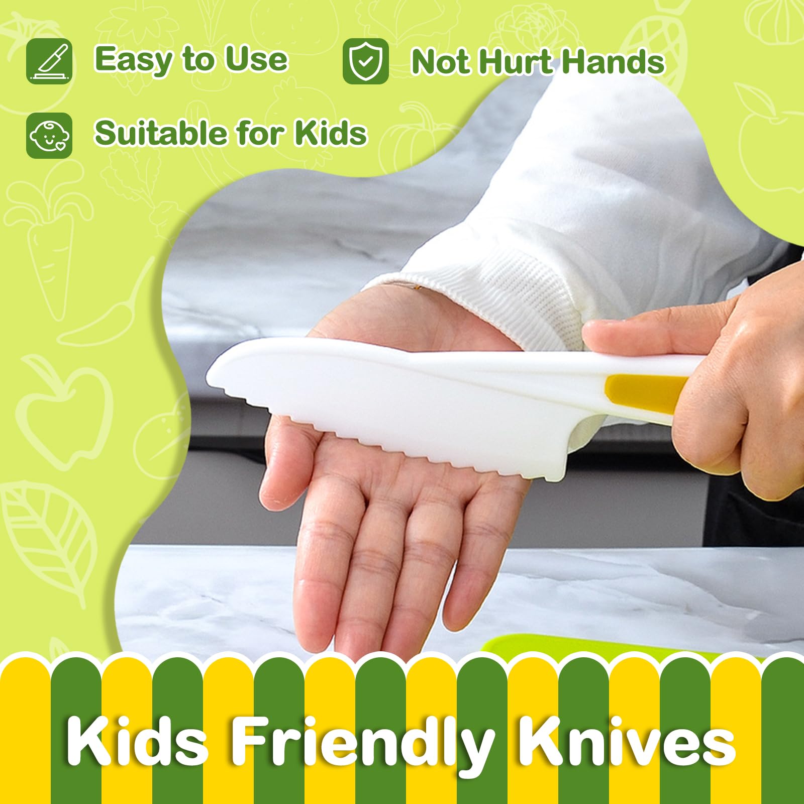 15PCS Montessori Kitchen Toys for Toddlers: Easter Basket Stuffers Gifts for Kids - Kids Safe Cooking Sets Real Knife Set for Real Cooking - Stocking Stuffers Birthday Gifts for Boy Girl - 4