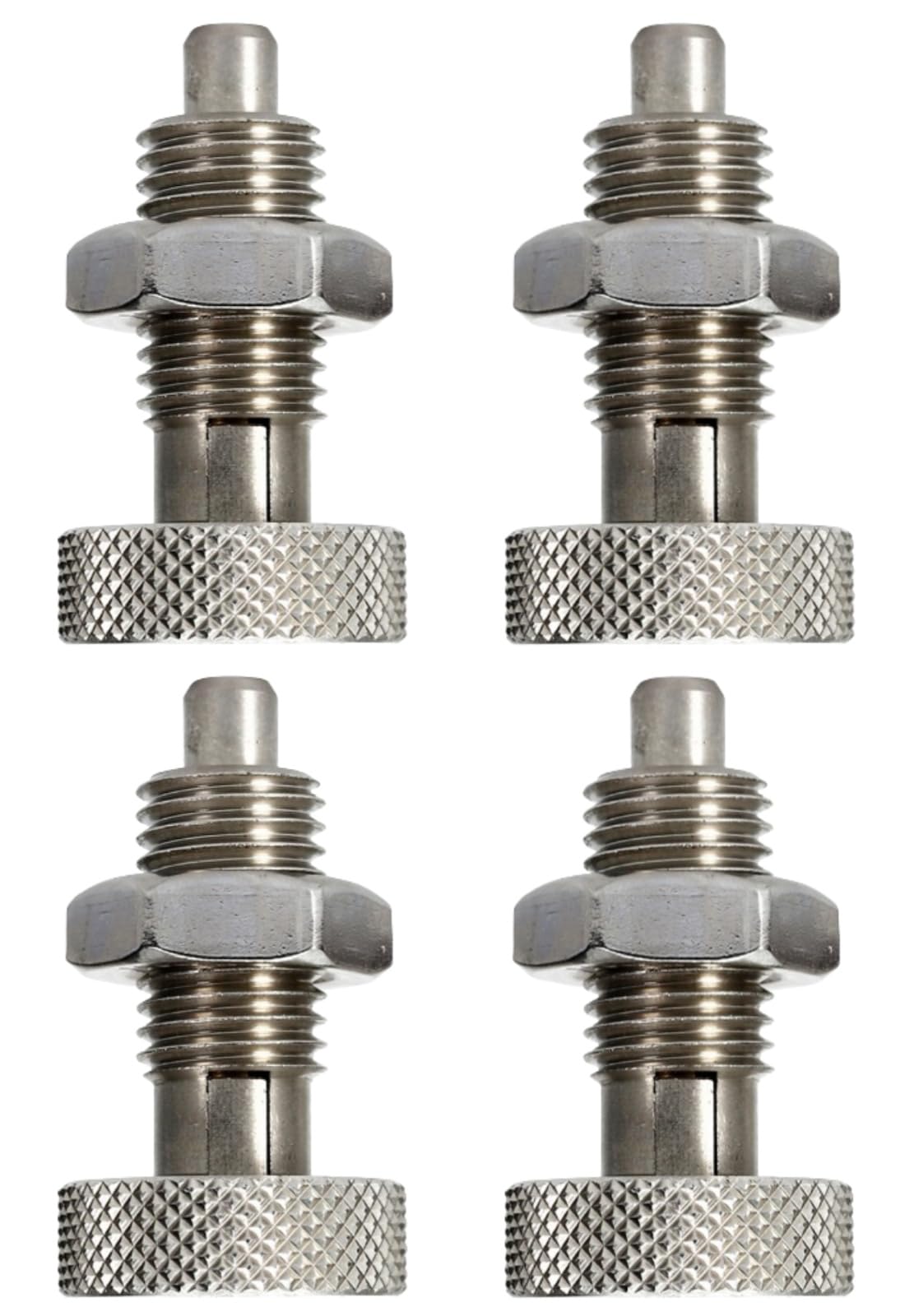 MerciL 4Pcs Hand Retractable Spring Plunger, Stainless Steel Quick Release Pin M6 Lock Out with Knurled Handle for Rolling Toolbox Packout Tool Box Accessories