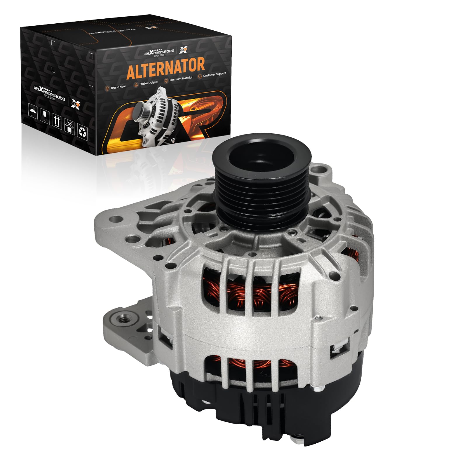 maXpeedingrods 0124325003, 0124325032, 13852N 12V 90A Alternador Generador para VW Golf IV Passat B5, Skoda Octavia I Fabia I, Seat Leon 1M, Audi A3 8L 13852, 111989, LRB145