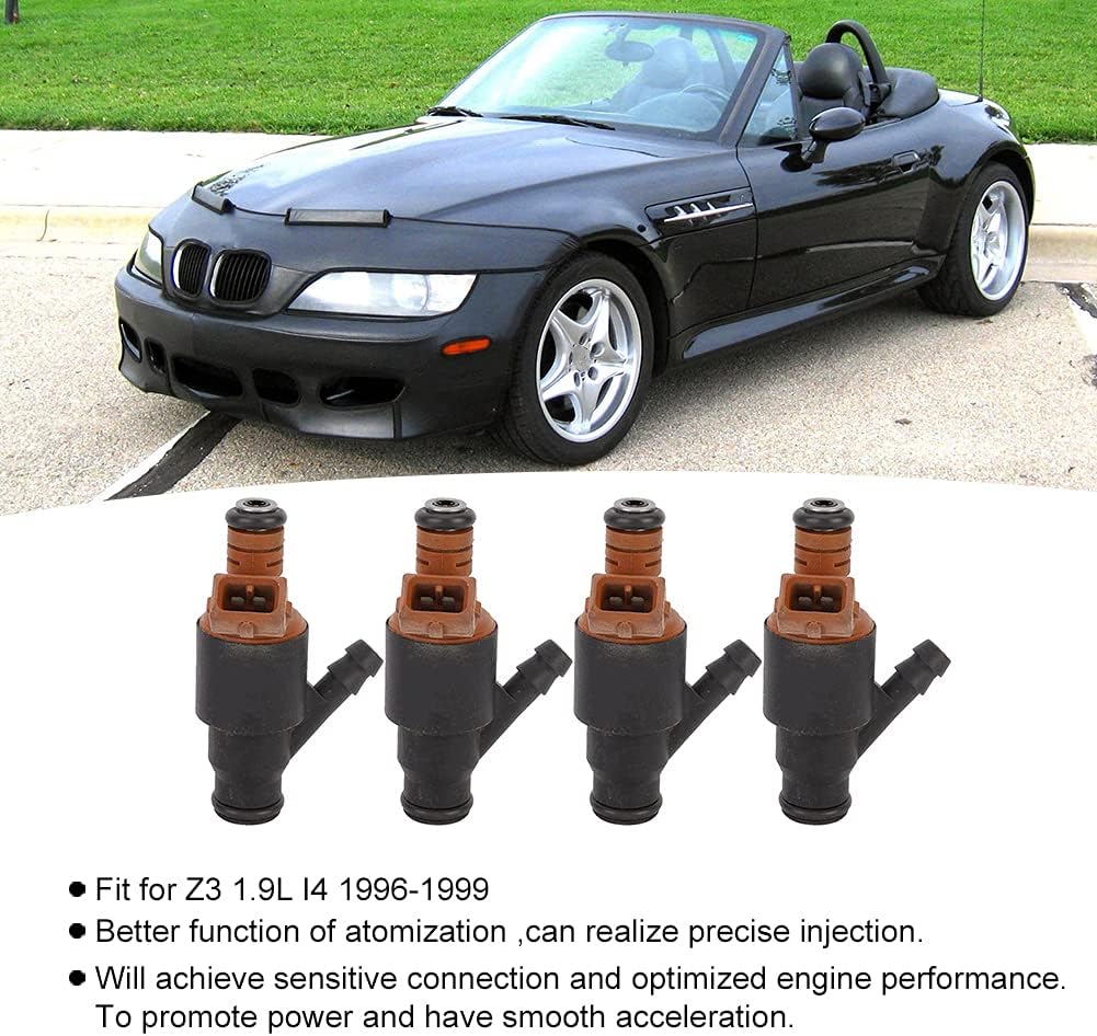 4Pcs Fuel Injector Nozzle Kit Fit for 318i 318is 1994-1999, Direct Replacement for OE 0280150501, Fuel Injector Set with Precise Atomization for Z3 1.9L I4 1996-1999, Optim
