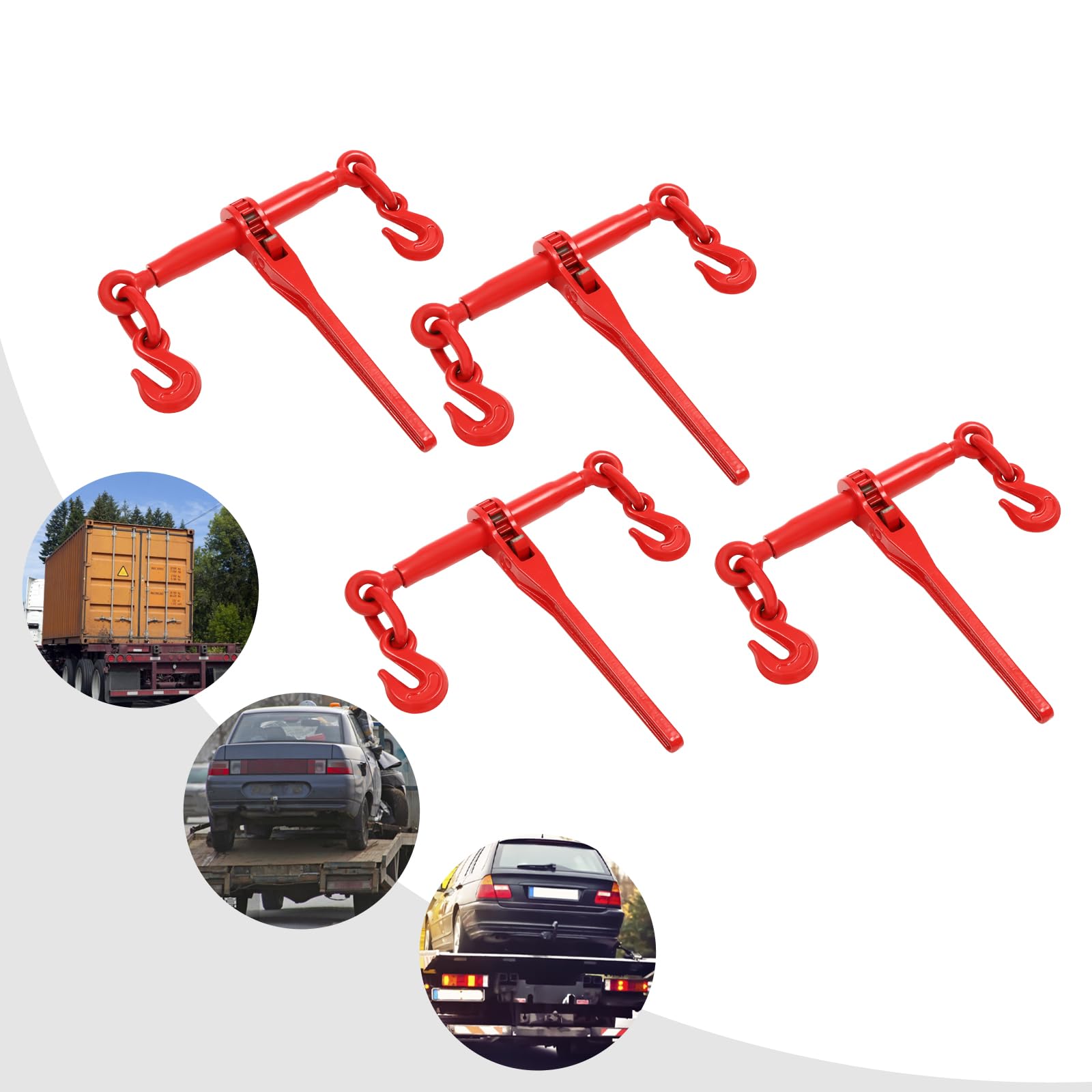 Carraca de carga de 1179 kg con 8,6 t de resistencia al desgarro para cadenas G70 G80, tensor de carraca para camión, transporte y remolque, 4 unidades