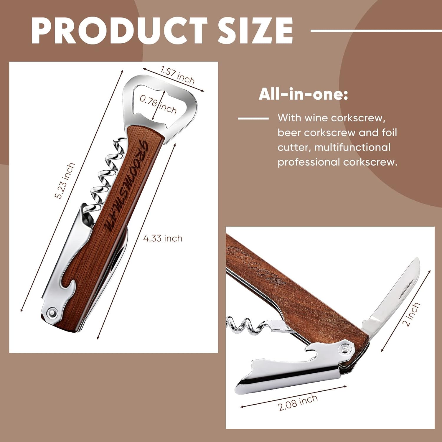 Set of 8 Groomsmen Bottle Opener Corkscrew Wine Opener and 4 in 1 Multi Tool Groomsmen Gifts Best Man Gift for Proposal Bachelor Party Weddings