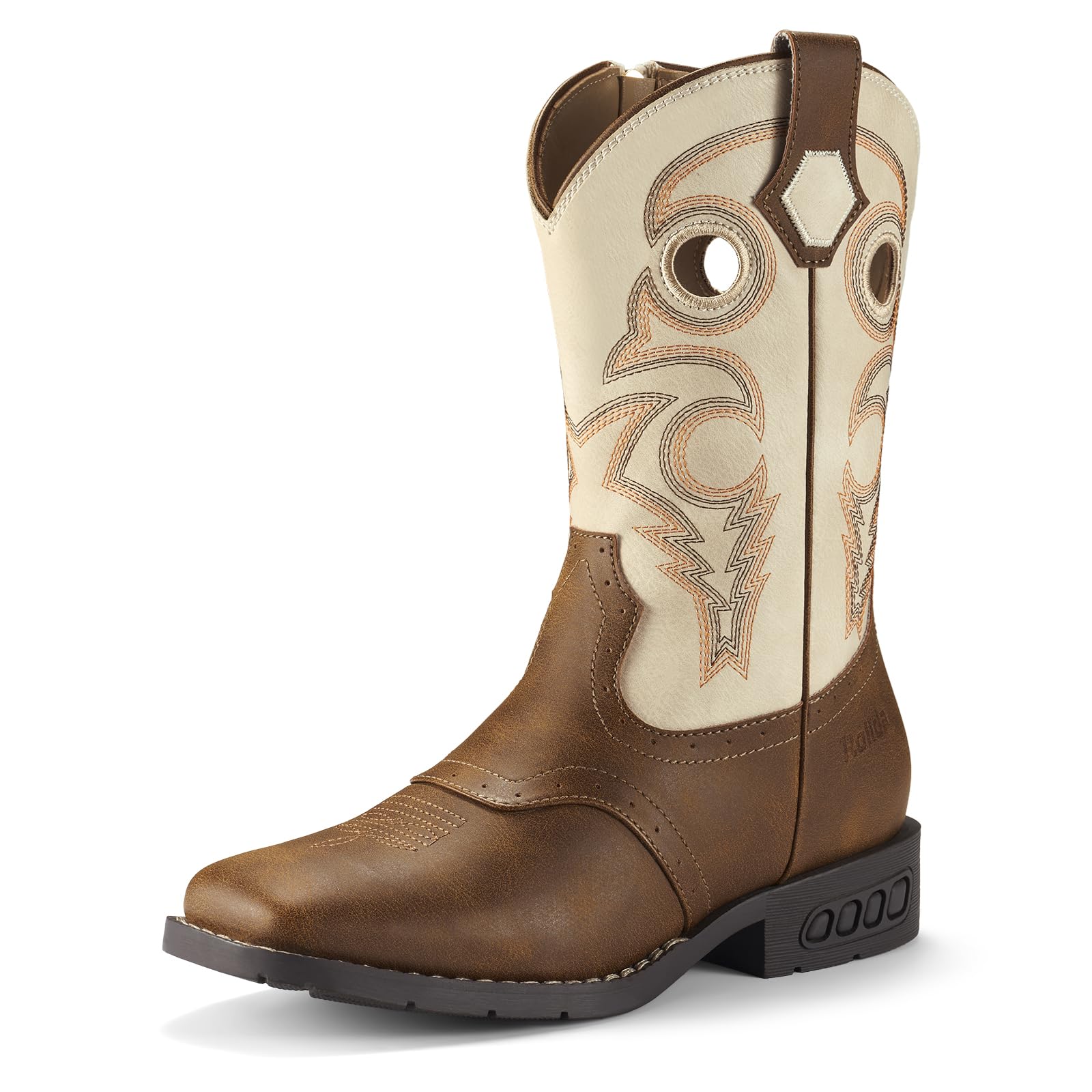 Rollda Boys Cowboy Boots Kids Western Boots Square Toe Girls Cowgirl Boots for Toddler/Little Kid/Big Kid