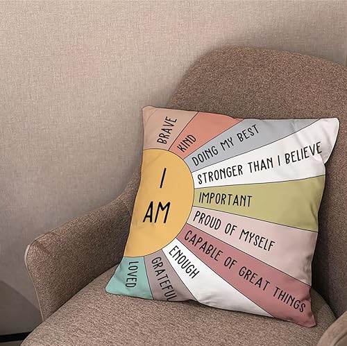 Miniatura 5 de Fundas de almohada para sala de juegos de 18 x 18 pulgadas, fundas de almohada Positive i Am Classon, fundas de almohada de esquina de lectura,