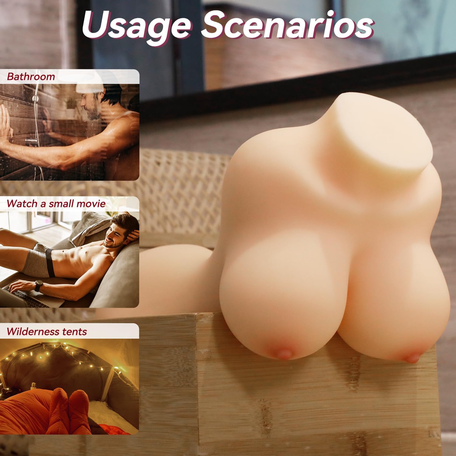 Baquick 10lb Male Sex Toys for Men Realistic Sex Doll Tight Dual Channel Vagina & Anal High Durability TPR Softness Material Men Masturbation Mini Sex Dolls