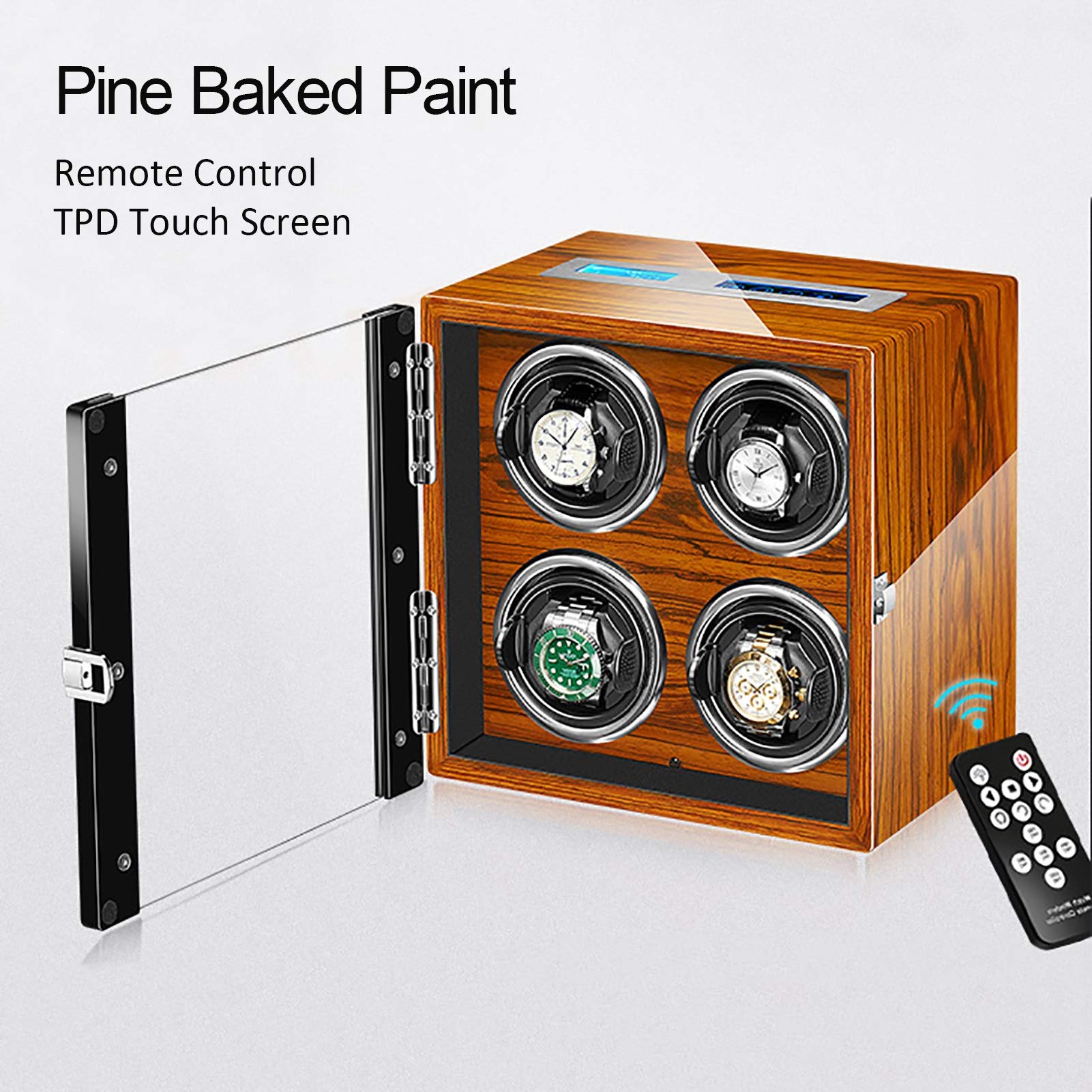 Spinner Wicking Box Watch Wickler - Intelligente Uhrenschüttler antimagnetische mechanische Uhr Automatische Wickelgeräte Touchscreen Uhrenwinderstaub -Sichtspeicher mit Fernbedienung ruhig und gut
