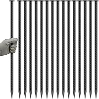 Vista 9 de Estacas de viento para trampolín de 16 pulgadas, 3/8 pulgadas de diámetro, resistentes en forma de U, estacas de valla para suelo, kit de anclaje