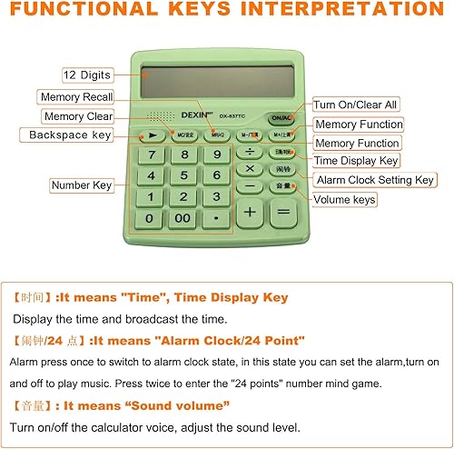 Miniatura 3 de PATIKIL Calculadora básica calculadora electrónica de escritorio con pantalla LCD grande de 12 dígitos calculadora de escritorio alimentada por