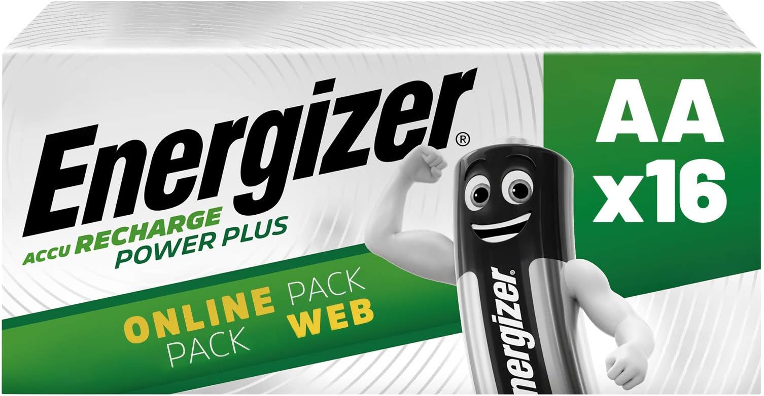 Energizer Rechargeable Battery AA Pack, Recharge Power Plus, 16 Pack, Rechargeable Battery AA -