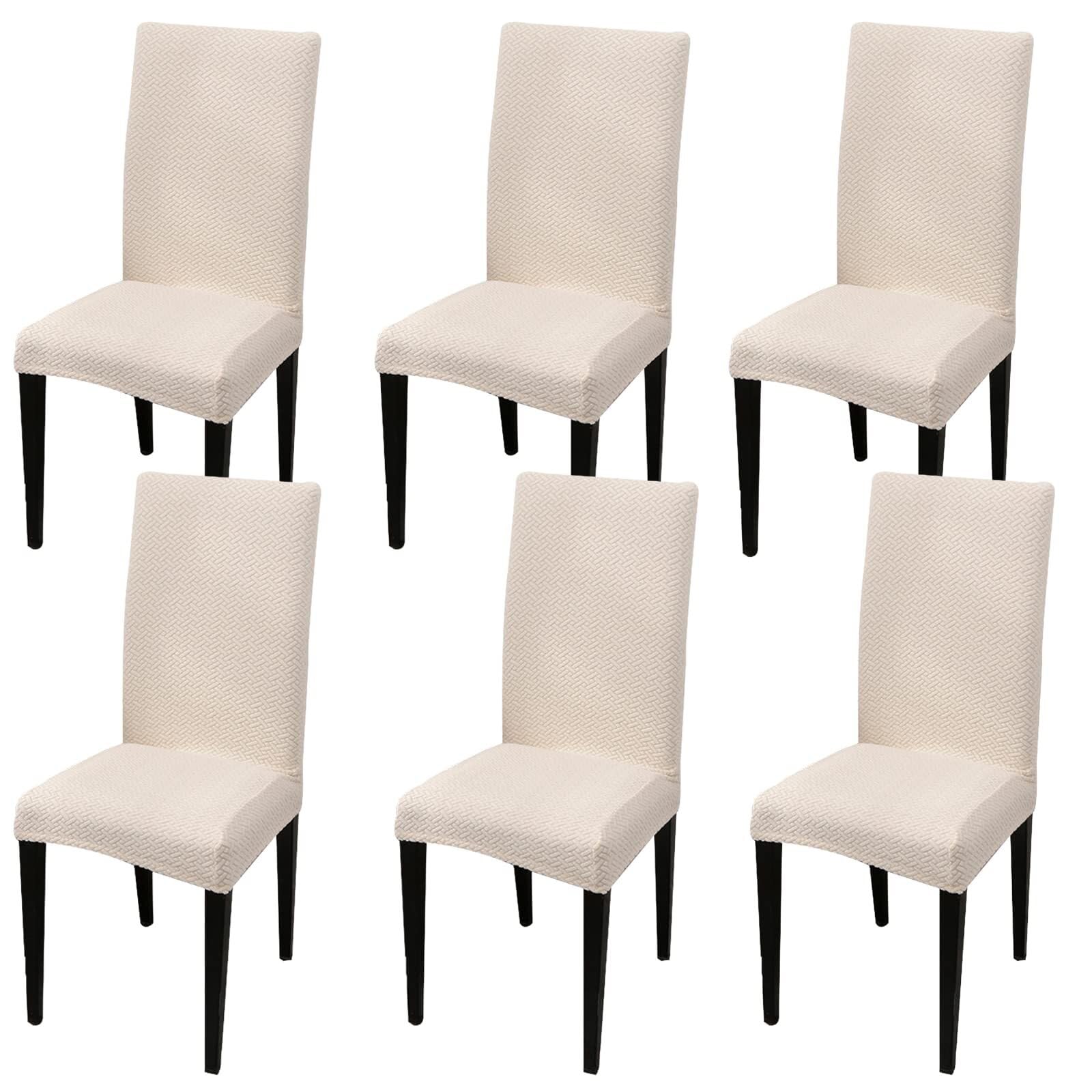 NMVAWIPT Stretch Dining Chair Covers, Removable Washable Elastic Slipcovers, Ideal For Kitchen, Room, Wedding, Hotel, Banquet(21#,6pcs)