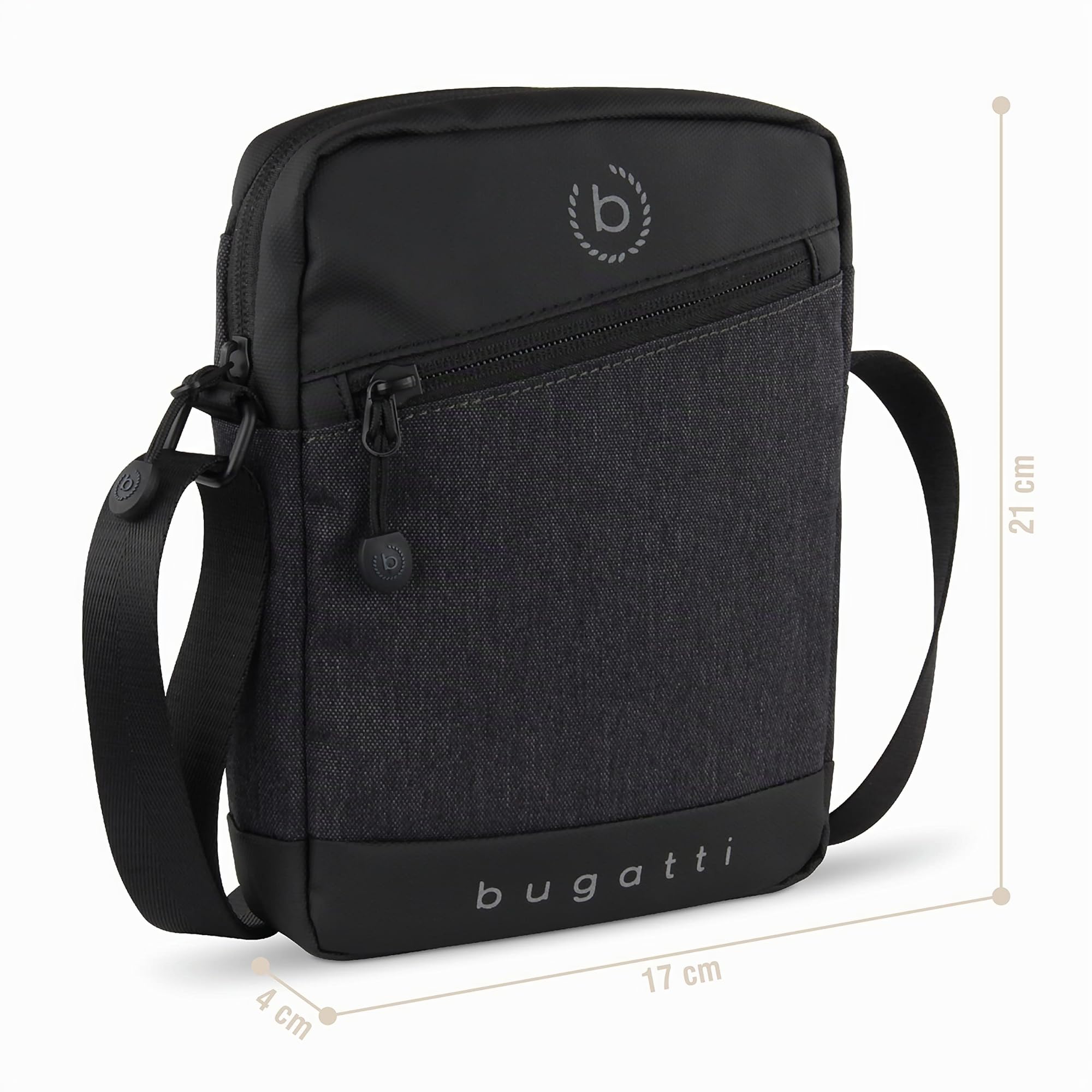 bugatti Universum Sac à bandoulière pour homme, sac à bandoulière en XS ou S, noir