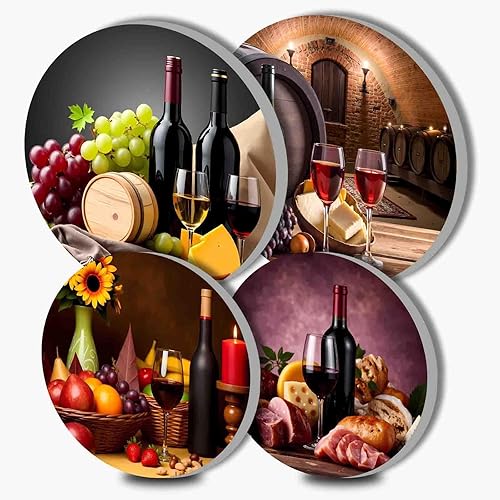 Cubiertas para quemaduras de vino tinto para estufa eléctrica, decoración de cocina, barril de madera de vino, quemador de estufa redonda, bodega de