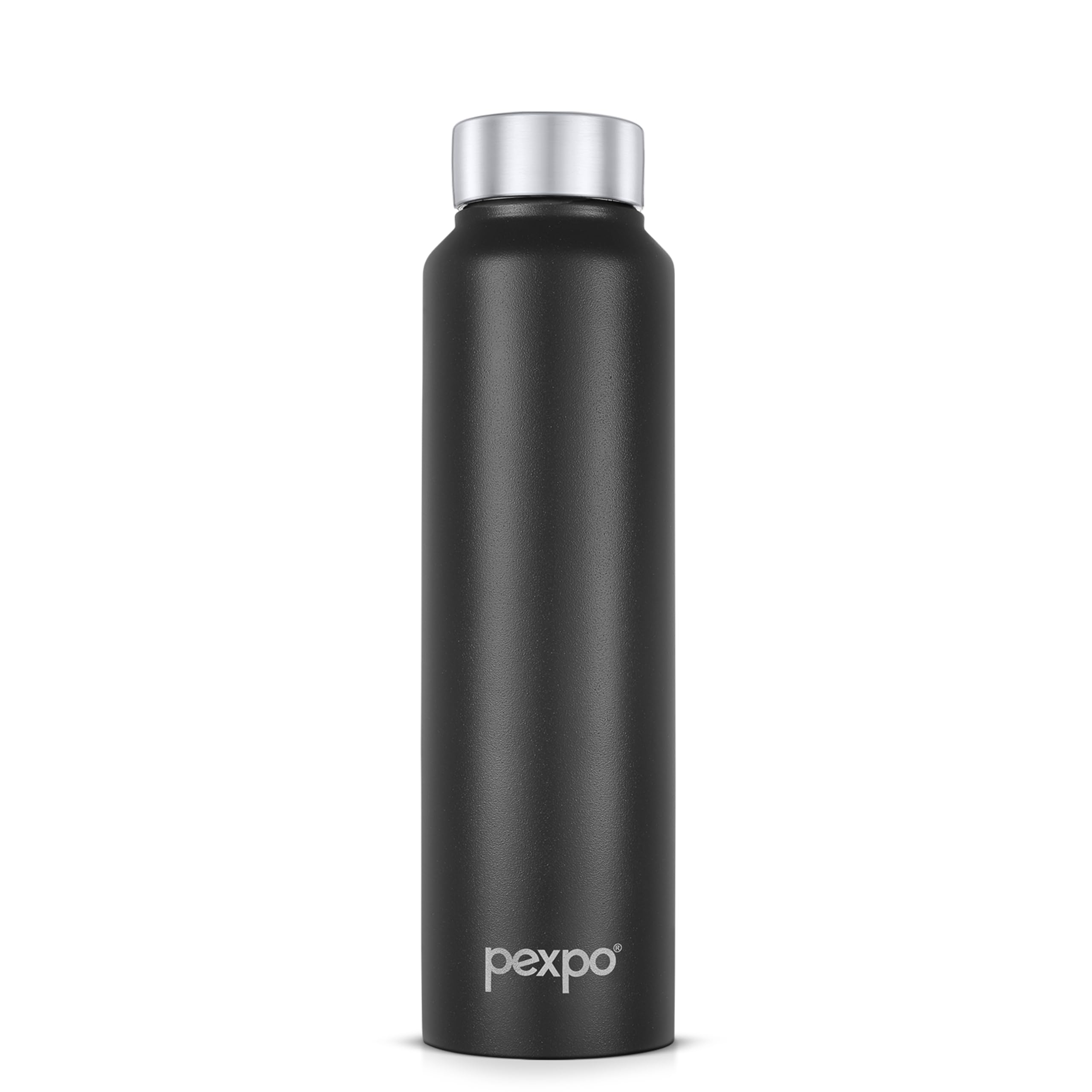PEXPO Chromo 1000 ISI Certified Stainless Steel Sports/Fridge Water Bottle, 950ml, Knight Black | Eco Friendly | BPA Free | Water Bottle for Office, Gym, School, Yoga, Trekking, Men, Women and Kids