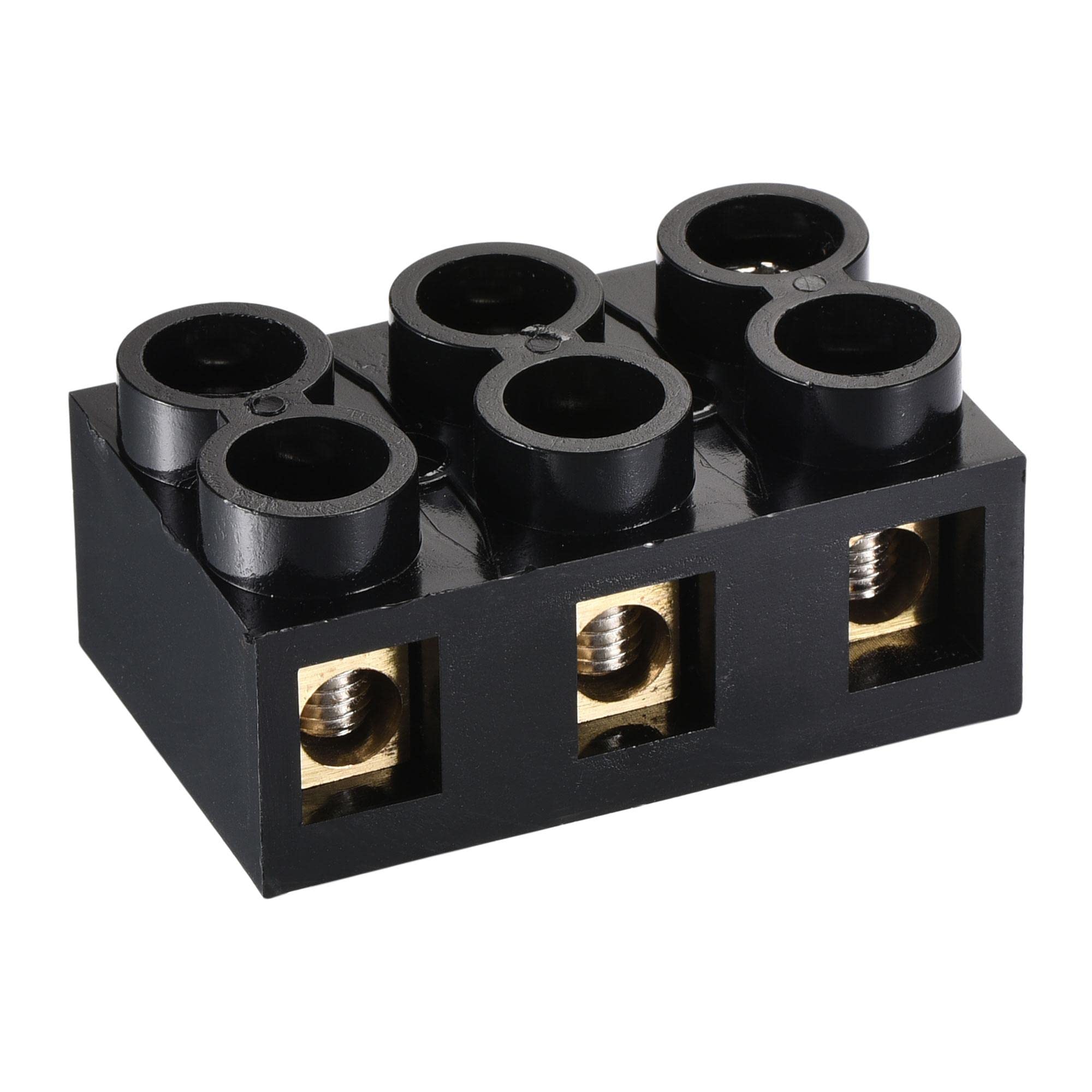 sourcing map Terminal Block 500V 60A Dual Row 3 Positions Screw Electric Barrier Strip 5Pcs