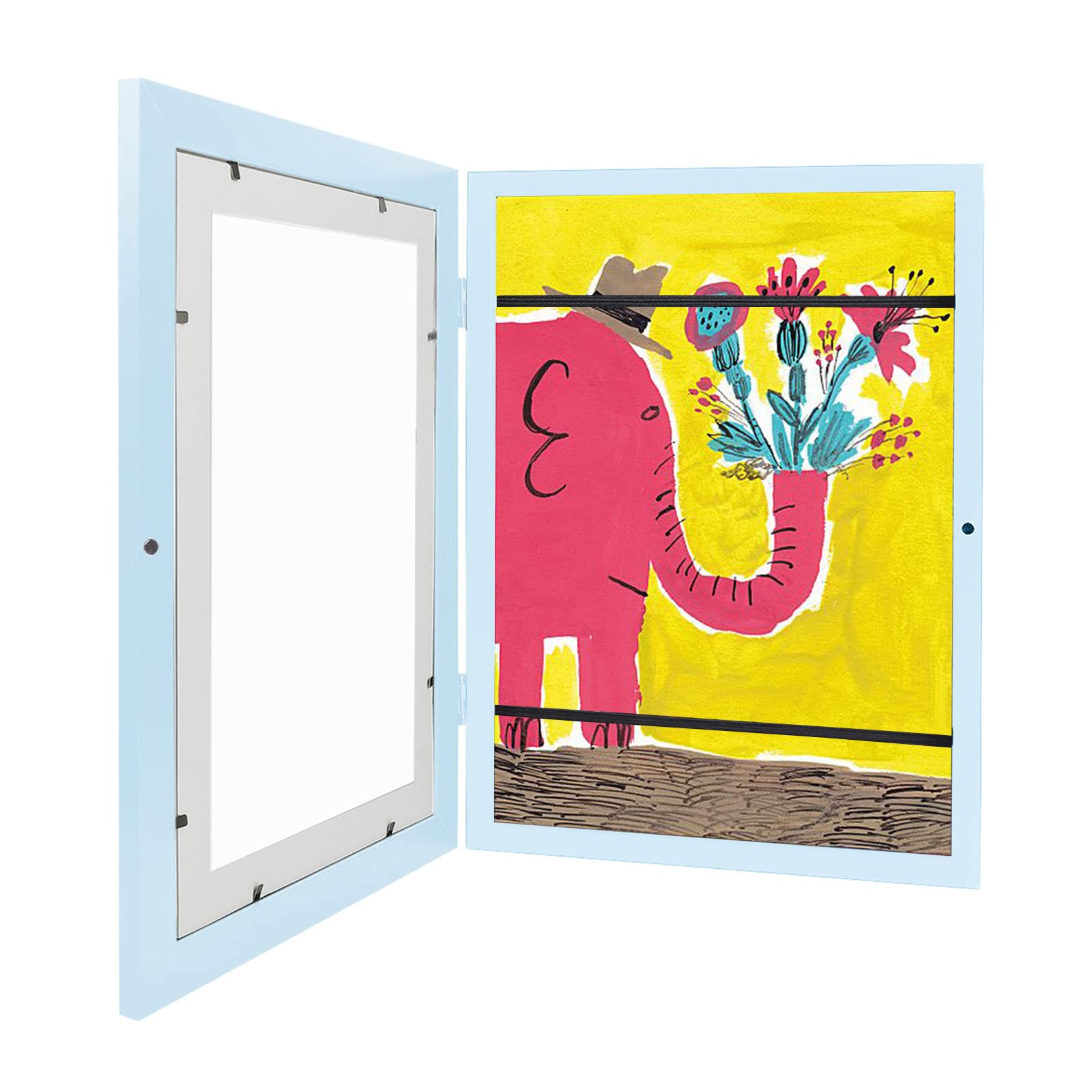 CysincosChildren Artwork Display Kids Frame Art Frames Front Opening A4 Picture Photo Storage for Drawing Crafting Artworks Projects Home or Office(Blue, 1 Pack), A4：21x 29.7cm*1 set