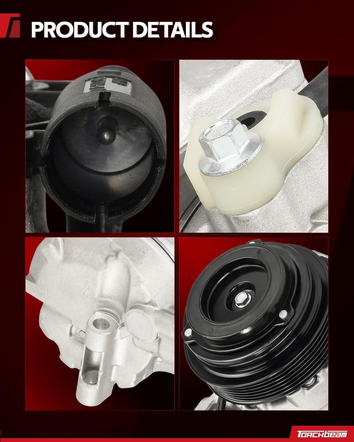 Torchbeam AC Compressor with Clutch Fit for Mercedes-Benz E-Class 1996-2003 3.2L/4.2L/4.3L/5.0L, ML-Class 1998-2002 3.2L/4.3L, for C-Class 1996-2000 2.2L/2.8L, OE: 78356, 6511631