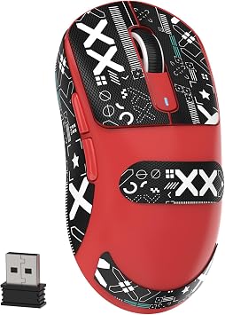 ATTACK SHARK X3 49g SUPERLIGHT Wireless Gaming Mouse, Red & Grip Tape