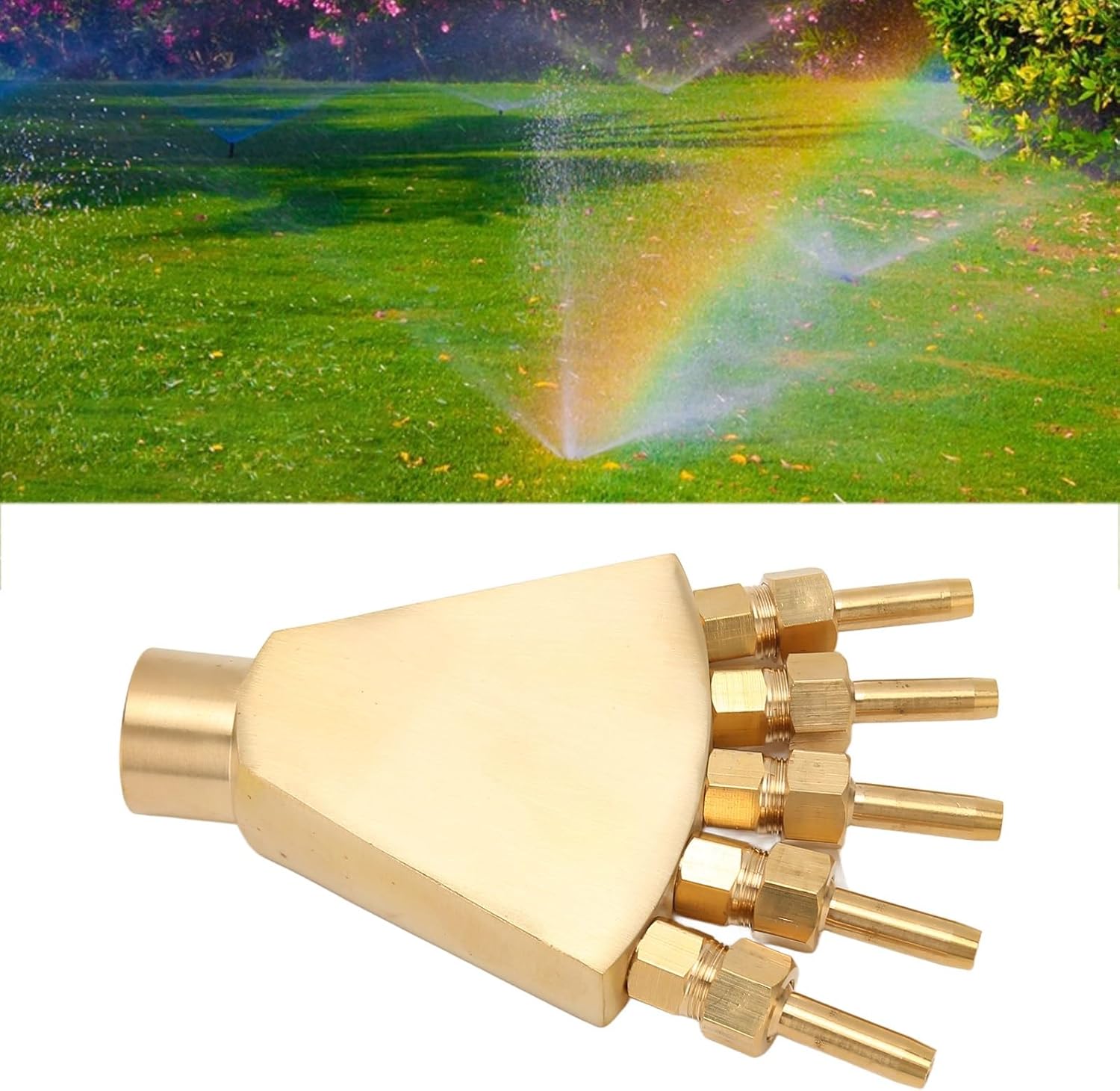 Adjustable Phoenix Tail Scattering Fountain Nozzle, All Copper Phoenix Tail Fountain Nozzle Sprinkler G3/4 Inch Garden Fountain Nozzle