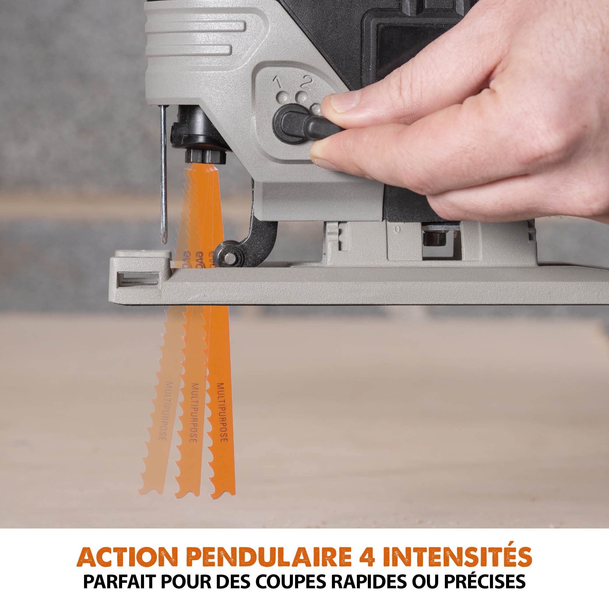 Evolution Scie sauteuse sans fil R90JGS-Li Evolution Power Tools. Comprend 5 lames polyvalentes