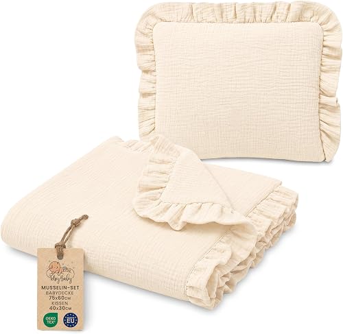 Baby Mousseline Couverture bébé Set: Babydecke 75x60 cm + Totsy