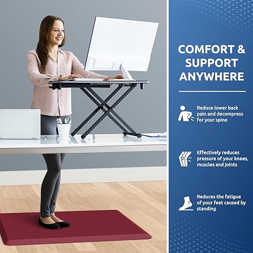 Miniatura 146 de KitchenClouds - Tapete antifatiga acolchado para cocina, impermeable, antideslizante, cómodo, para escritorio de pie, fregadero y oficina, 17.3 x 39