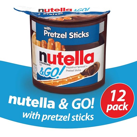 Nutella & GO! Bulk 12 Pack Hazelnut Spread with Pretzels and Breadsticks