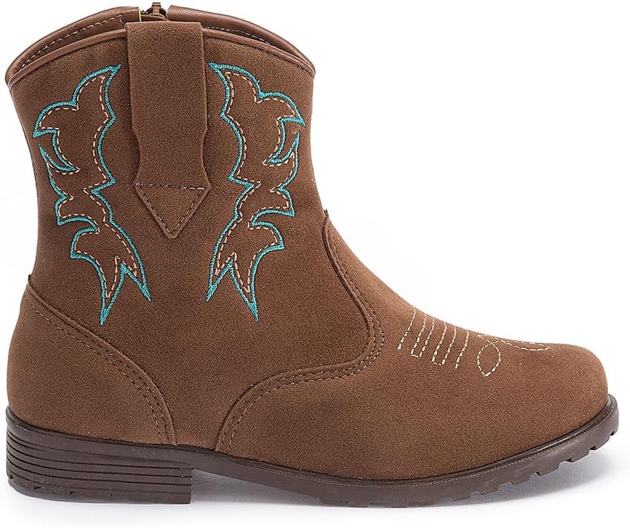 Bota Infantil Texana Country Feminina Marrom Bordada