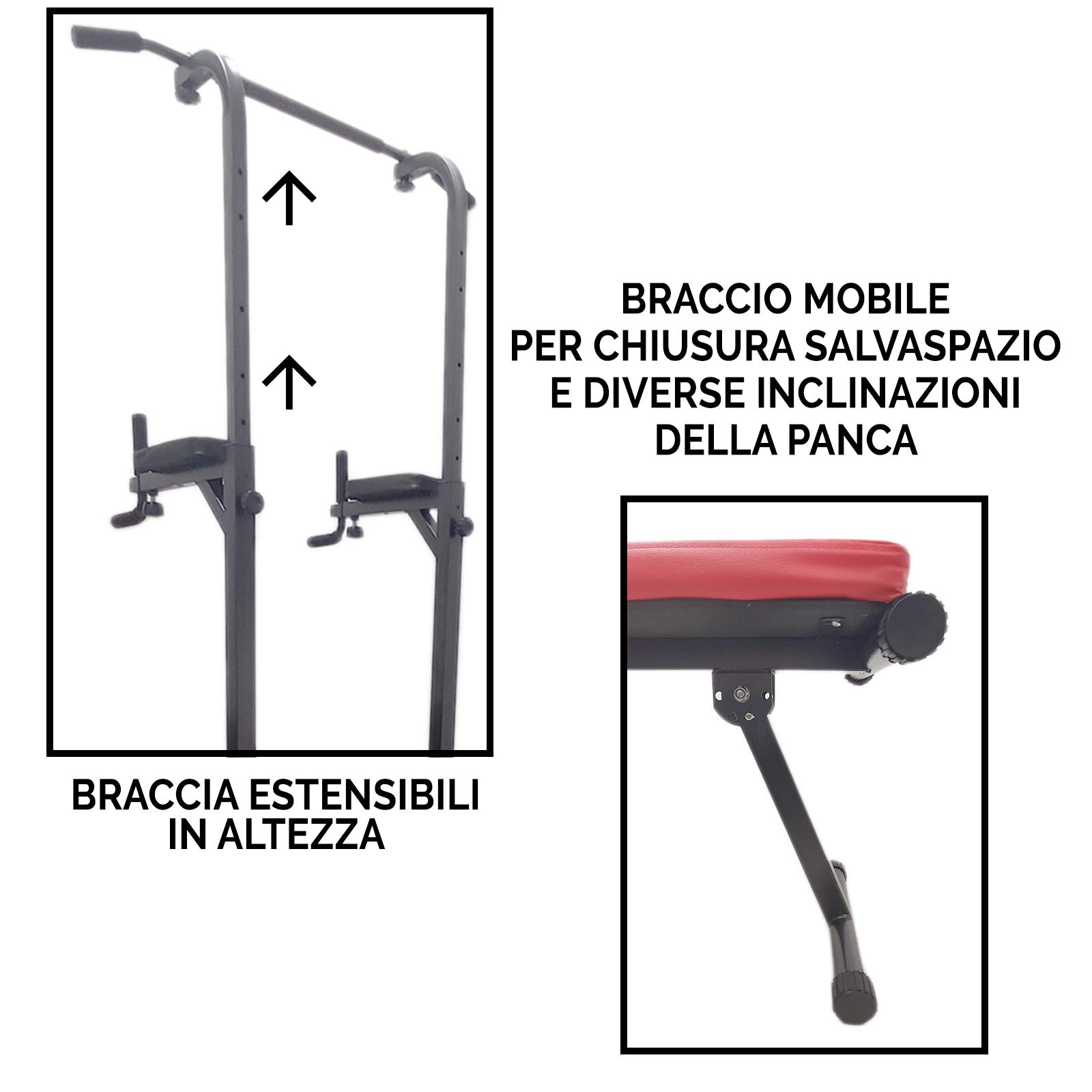 Attrezzatura Multifunzionale Home Fitness Equipment --- Power Tower Dip Bar / Macchina Crunch Compatto Multifunzione Wonder TB Tonic Smart / Total Power Body Crunch Pump Display Computerino Home Fitness Trainer per Addominali pettorali bicipiti Gambe Glut