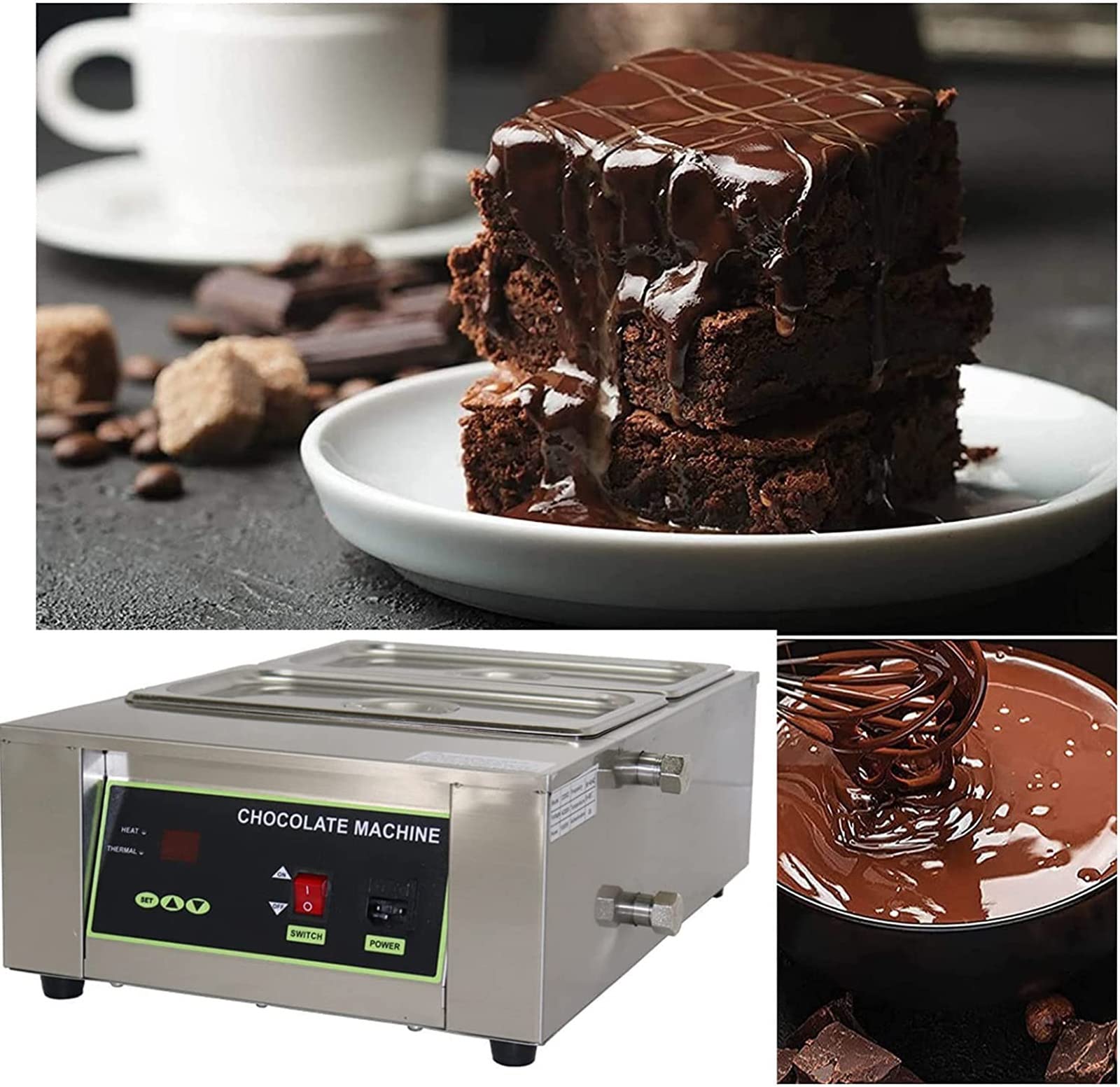 Amazon.co.jp: チョコレート溶解ポット、電動チョコレート溶解機、業務