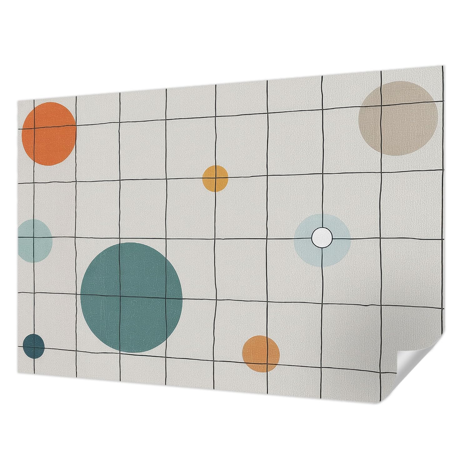 Rénovation murale rapide sans colle avec le grand adhésif cercles colorés