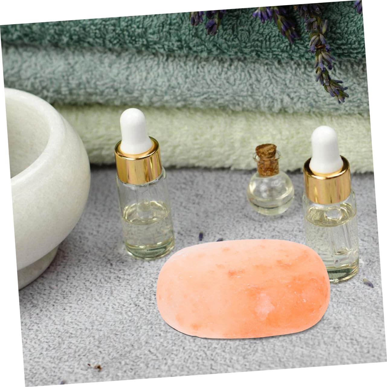 Gatuida 2 Jabones de Sal Mineral Natural, Barra Exfoliante y Masaje, Limpieza Profunda E Hidratación para Rostro, Cuerpo y Pies, Viaje y Hogar