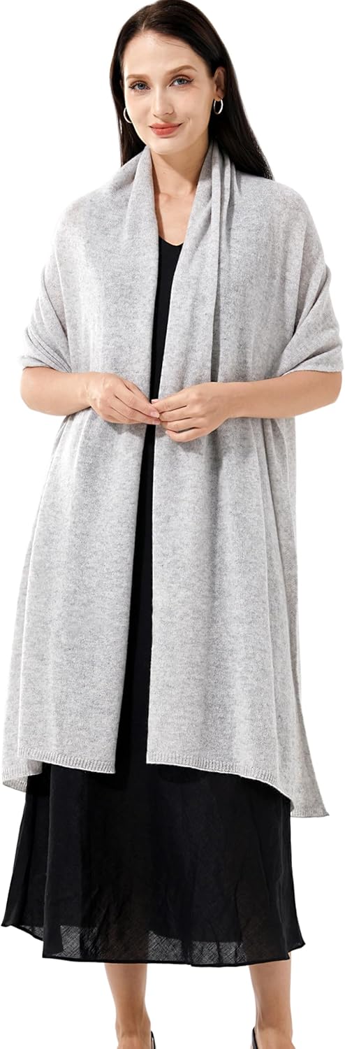 Luxury 100% Cashmere Wrap Soft Scarf Stole Knitted Shawl for Women Wayfarer Travel Extra Large 87"x28" - Image 5