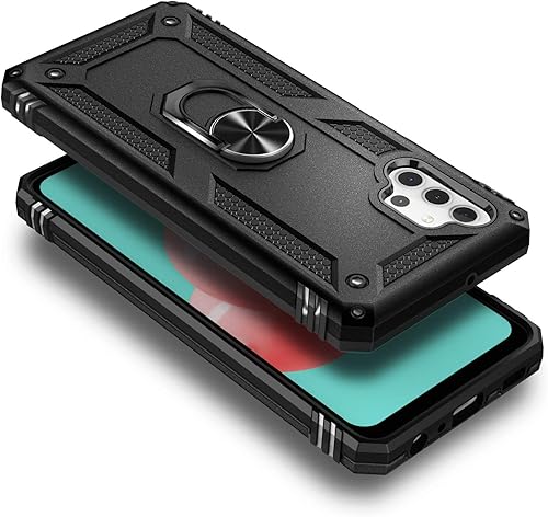 Miniatura 3 de NZND Funda para Samsung Galaxy A32 5G con protector de pantalla de vidrio templado (cobertura máxima), soporte de anillo magnético de metal, cuerpo
