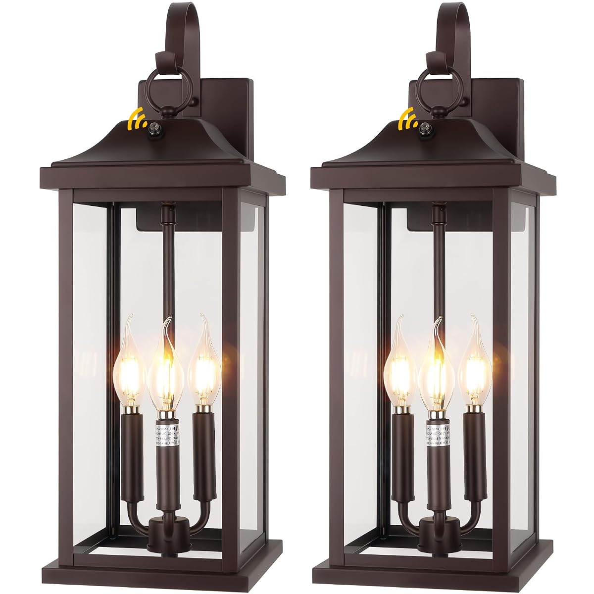 Roravilila 2-Pack Outdoor Light Fixtures, 23” Dusk to Dawn, Oil Rubbed Bronze,