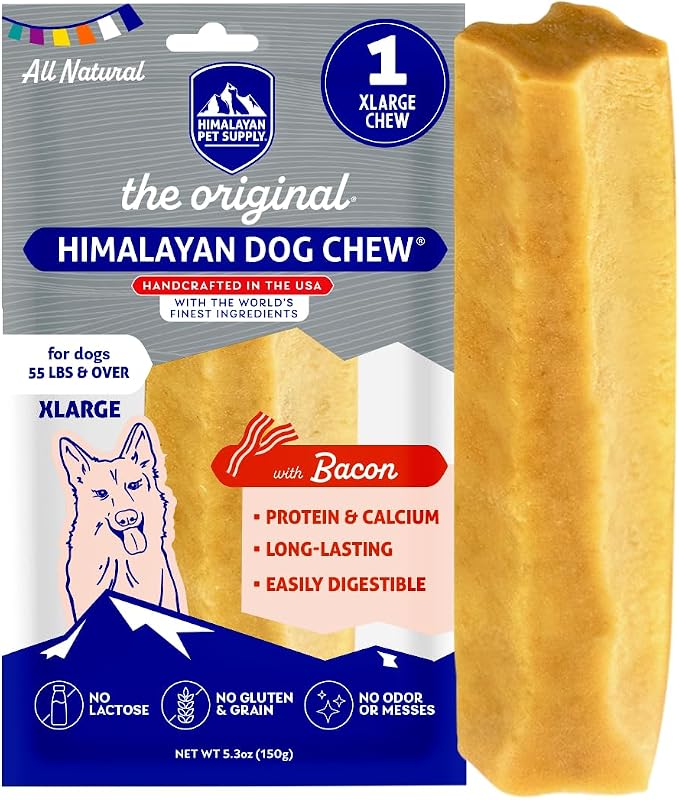 Petisco mastigável de queijo de iaque com bacon para cães Himalayan Dog Chew XLarge – 1 unidade de 150 g